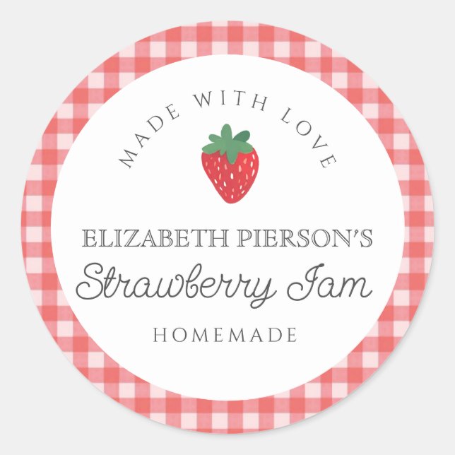 Sticker Rond Fraise Berry Jam Accueil Personnalisé (Devant)