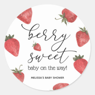 Sticker Rond Fraise Berry Sweet Baby Faveur