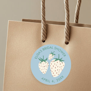 Sticker Rond Fraise Blanche Pineberry RECEPTION DE MARIEGE Pers