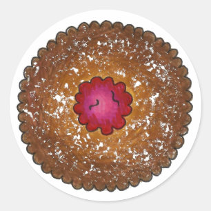 Sticker Rond Fraise Linzer Torte Noël Cookie Vente de pain