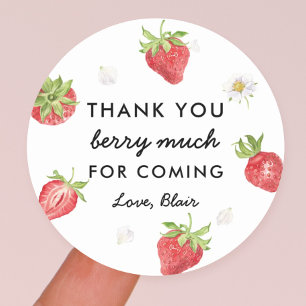Sticker Rond Fraise Merci Berry beaucoup Favoriser