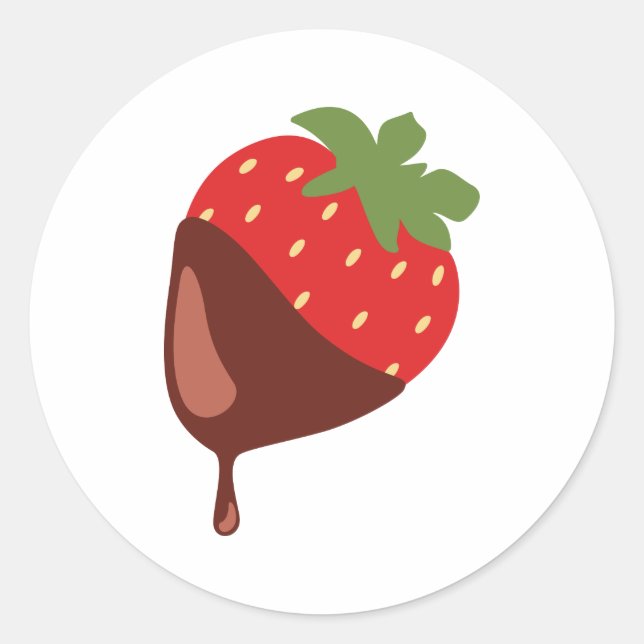 Sticker Rond Fraise recouverte de chocolat (Devant)