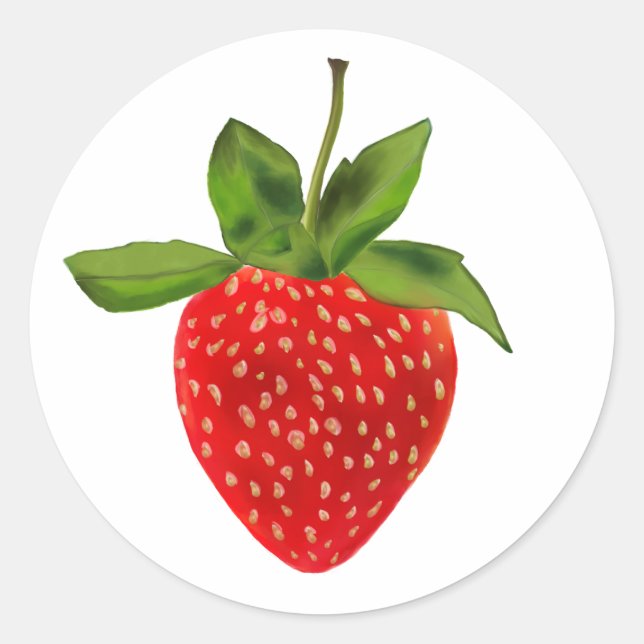 Sticker Rond fraise rouge (Devant)