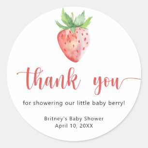 Sticker Rond Fraise sucrée - merci
