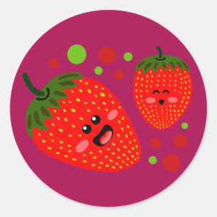 Sticker Rond Fraises