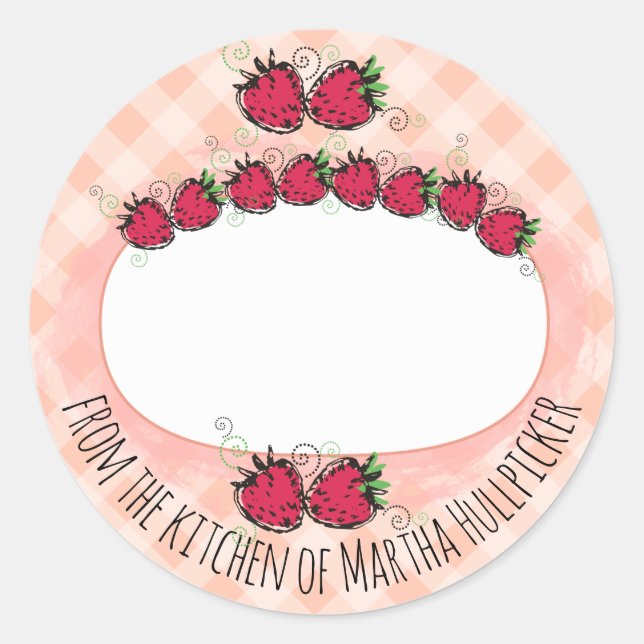 Sticker Rond fraises fruits de la cuisine de la conserve (Devant)