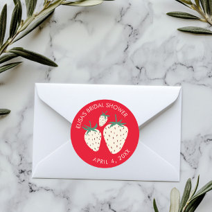 Sticker Rond Fraisier Blanc Pineberry Cadeaux de Mariage Person