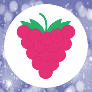 Sticker Rond Framboise Rose Fruit Baie