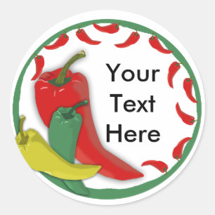 Sticker Rond Frame circulaire du groupe Chili Pepper