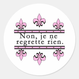 Sticker Rond Français aucuns produits de regrets