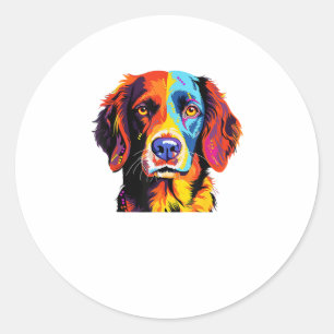 Sticker Rond Français Bretagne Espagnol Maman Papa Papa Chien V