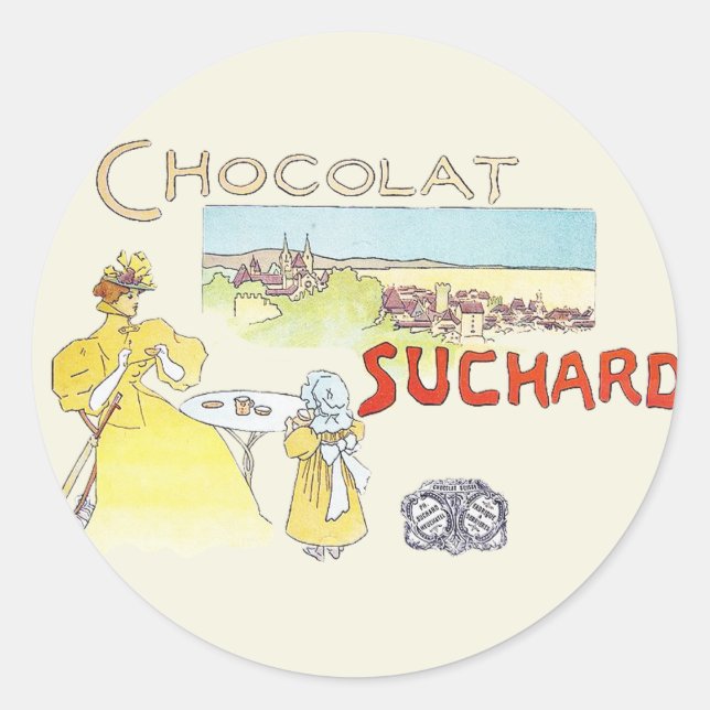 Sticker Rond Français Chocolat Victorian Candy Sucre (Devant)
