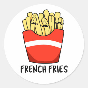 Sticker Rond Français Fries Cute Fast Food Pun