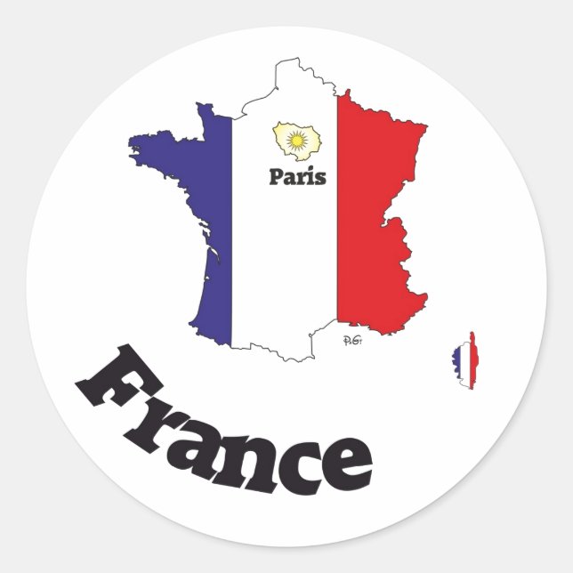 Sticker Rond France Francia (Devant)