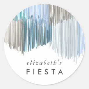 Sticker Rond Frange Fiesta Bleue