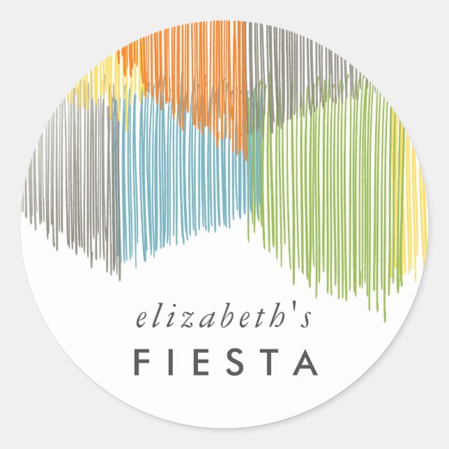 Sticker Rond Frange Rainbow Fiesta (Devant)