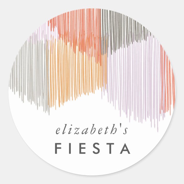 Sticker Rond Frange rose Fiesta (Devant)