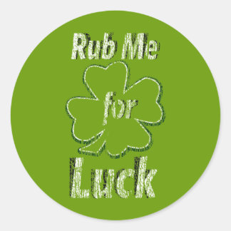 Sticker Rond Frappe-moi pour la chance
