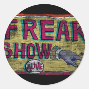 Sticker Rond Freak Afficher la bannière Vintage
