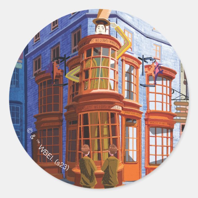 Sticker Rond Fred et George à Weasley's Wizard Wheezes (Devant)