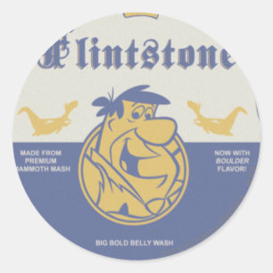 Sticker Rond Fred Flintston Big Bold Belly Laver