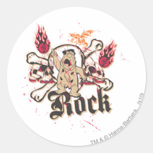 Sticker Rond Fred Flintstone Rock