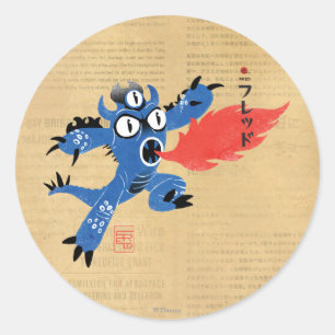 Sticker Rond Fred Monster