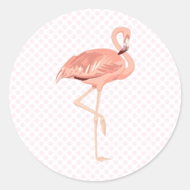 Sticker Rond Freddy Flamant rose (Devant)