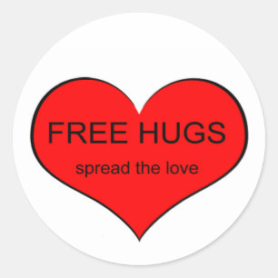 Sticker Rond Free Hugs Spread Love