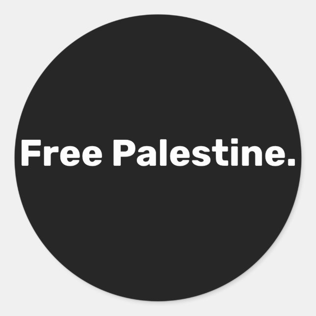 Sticker Rond Free Palestine simple texte soutenant Gaza (Devant)