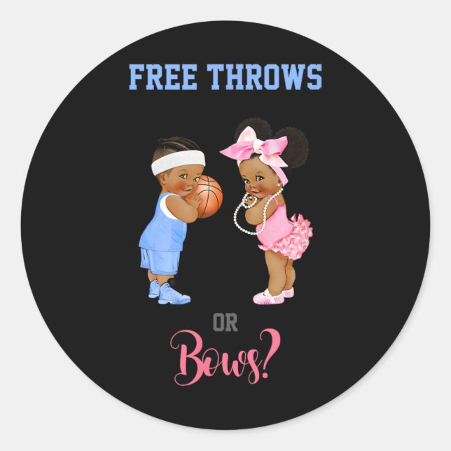 Sticker Rond Free Throws ou Bows Basketball Baby (Devant)
