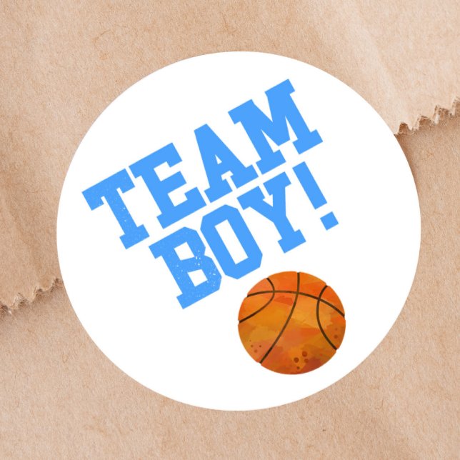 Sticker Rond Free Throws Team Boy Genre Revevela Party (Créateur téléchargé)