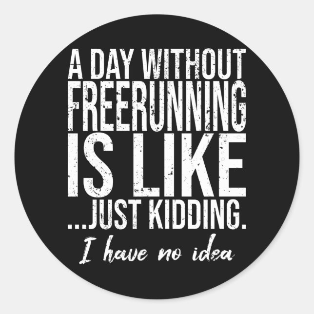 Sticker Rond Freerunning drôle cadeau sportif (Devant)