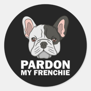 Sticker Rond French Buldog Design For Men Women Pardon My Fren