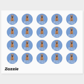 Sticker Rond French Bulldog 80% Coton 20% Chien Cheveux Françai