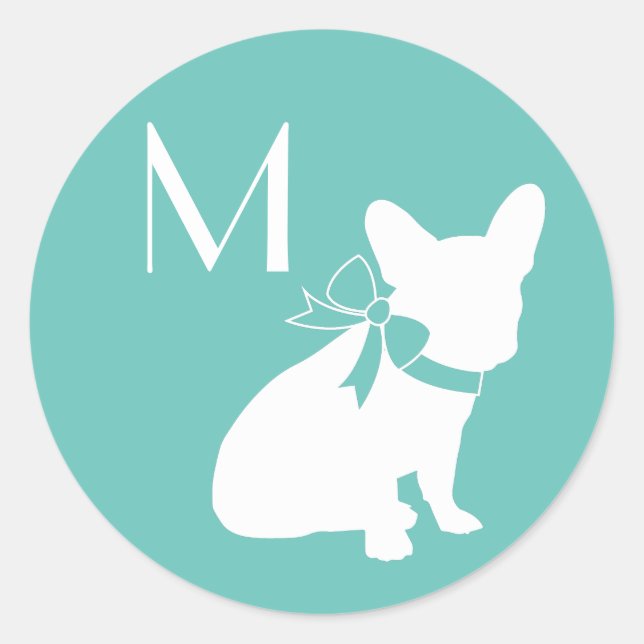 Sticker Rond French Bulldog Frenchie Chien Chien Chien Chien Ch (Devant)