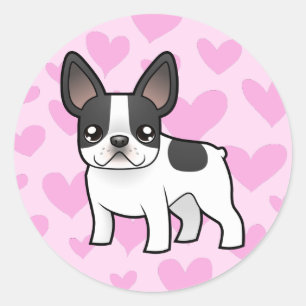Sticker Rond French Bulldog Love