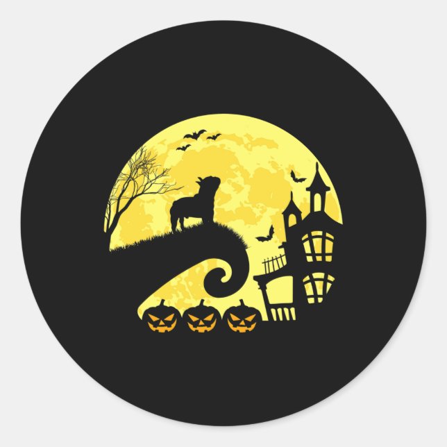 Sticker Rond French Bulldog Moonshine Frenchie Mom Frenchie Dad (Devant)