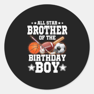 Sticker Rond Frère All Star du garçon fêté Sketll Soccer