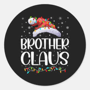 Sticker Rond Frère Claus Jeu Lumières Pyjama de Noël Matchine
