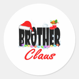 Sticker Rond Frère Claus Noël Père Noël Famille jumelée