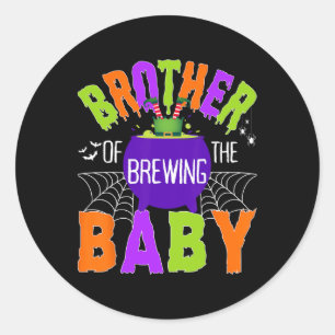 Sticker Rond Frère De La Brasserie Par Halloween Hommes Femmes 
