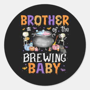 Sticker Rond Frère De La Brasserie Par Halloween Hommes Femmes 