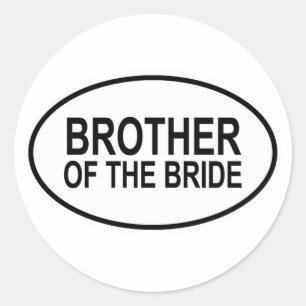 Sticker Rond Frère de la Mariage mariée Oval