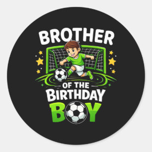 Sticker Rond Frère du garçon qui fête son anniversaire Football