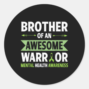 Sticker Rond Frère D'Un Guerrier Awesome Mentologue