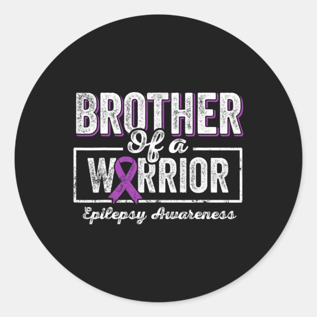 Sticker Rond Frère D'Un Guerrier Épilepsie Frère Ribbo Violet (Devant)