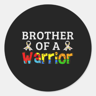 Sticker Rond Frère D'Un Guerrier Soutien Familial Autisme