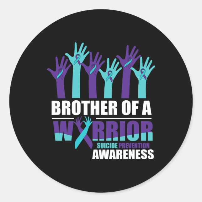 Sticker Rond Frère D'Un Guerrier Suicide Sensibilisation Soins  (Devant)