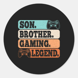 Sticker Rond Frère Fils Légende du jeu vidéo Jeux vidéo rétro